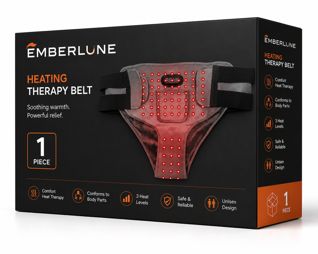 Emberlune™ Period Cramp Relief Wrap — Heat + 4-Motor Massage + Red Light