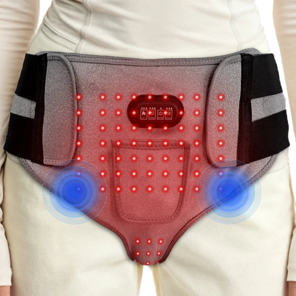 Red light and massage over the lower belly